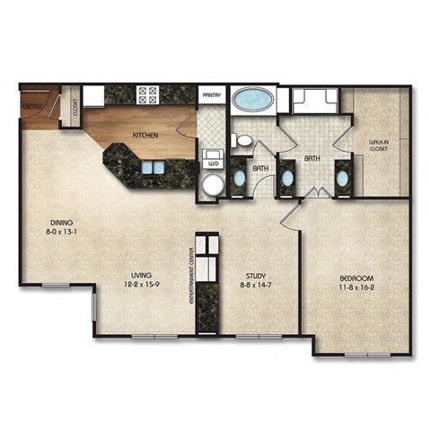 Times Square Apartments A6 Floor Plan